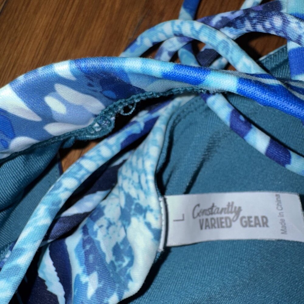 Constantly Varied Gear CVG Bra Women's Wild Thing Blue Animal Print Size L - Picture 3 of 5